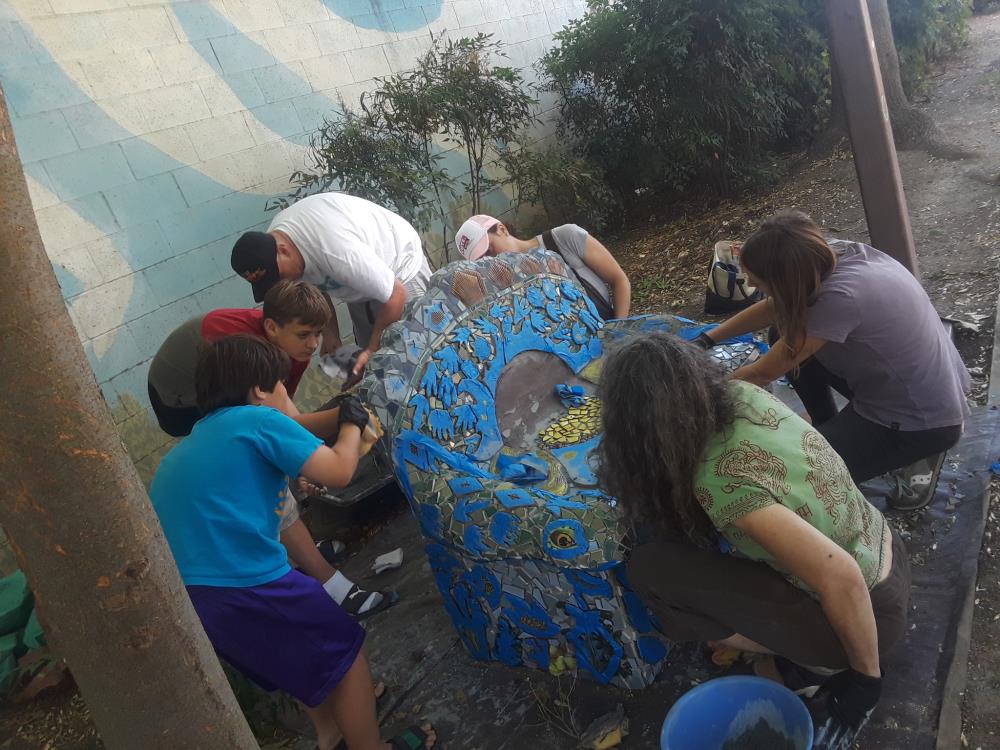 n street park bench grouting