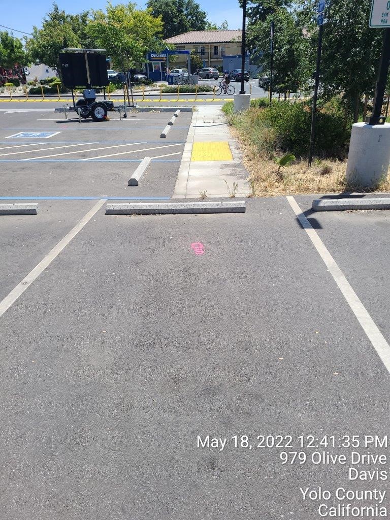 Image of Olive Drive Parking lot before cool pavement treatment