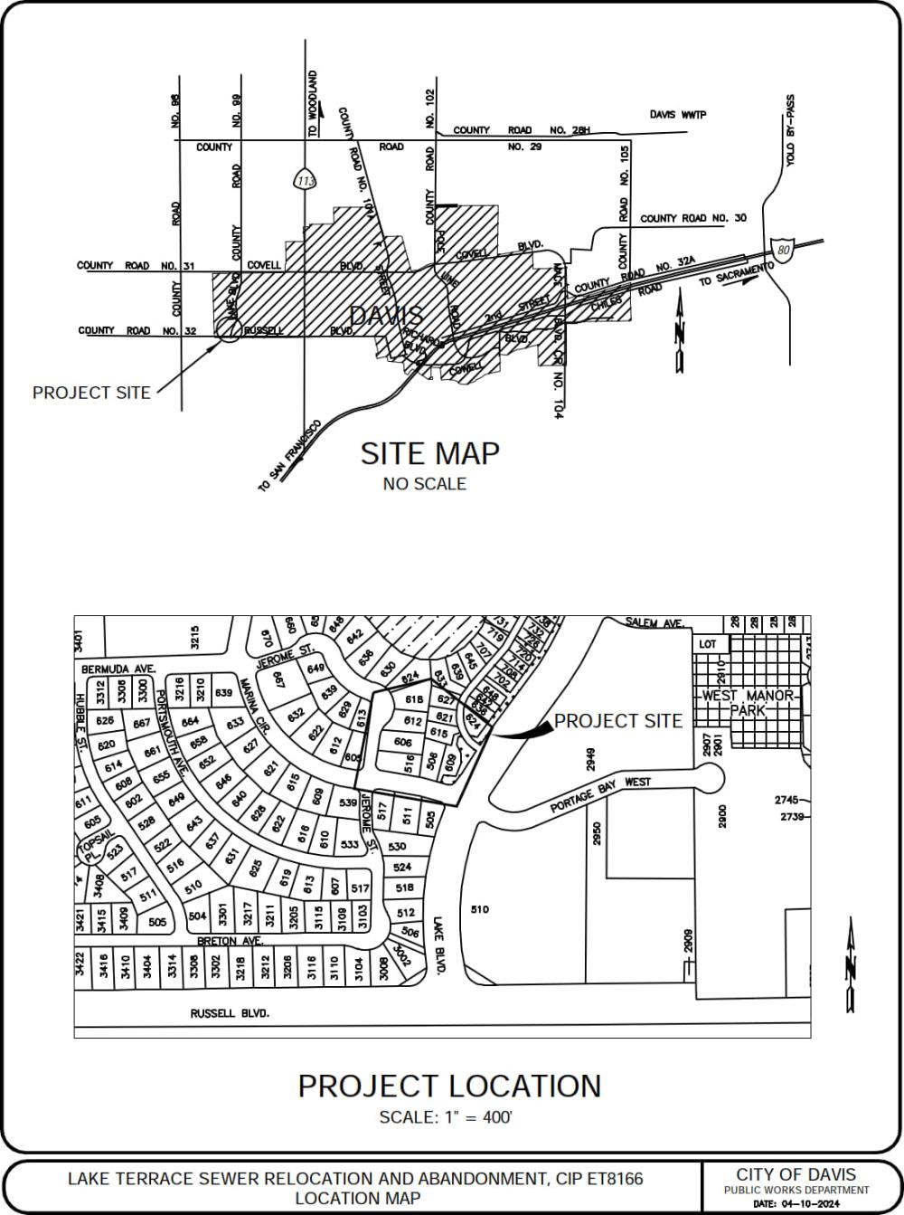 Lake Terrace Sewer Location Map