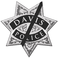 Davis Police Badge with Black Ribbon