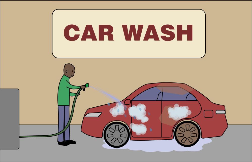 washing car in car wash